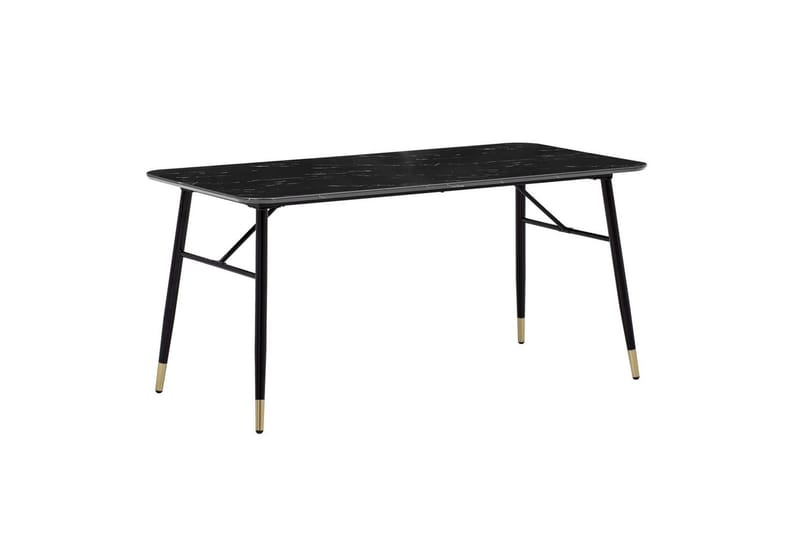 Spisebord Wohnling Moderne stil MDF med metallben med gulldetaljer Marmor, Svart, 200x90 cm - Marmor, Svart, 200x90 cm - Møbler - Bord - Spisegrupper