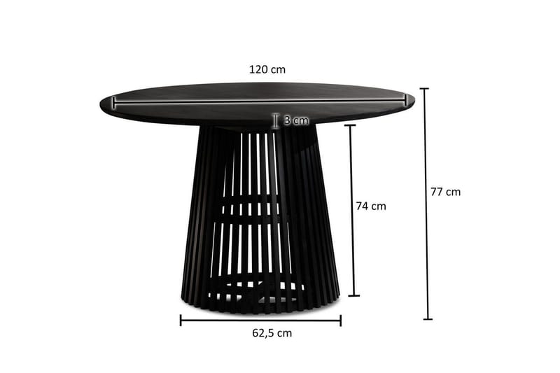 Spisebord Wohnling Rund 120 cm heltre loftstil - Møbler - Bord - Spisebord & kjøkkenbord