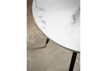 Spisebord Wohnling Rund 75 cm marmorlignende moderne med gulltippede ben Marmor, Hvit - Møbler - Bord - Spisebord & kjøkkenbord