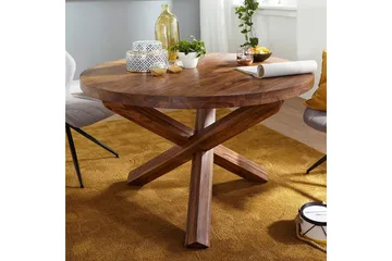 Spisebord Wohnling Rundt 120 cm massivt tre landlig stil Rosentre - Rosentre - Møbler - Bord - Spisebord & kjøkkenbord