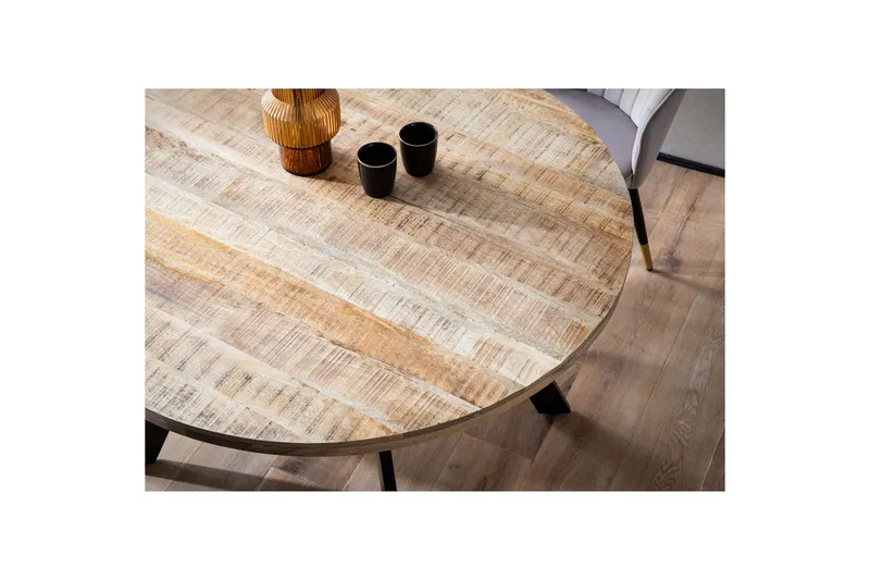 Spisebord Wohnling rundt massivt tre moderne landlig stil 120 cm - 120 cm - Møbler - Bord - Spisebord & kjøkkenbord