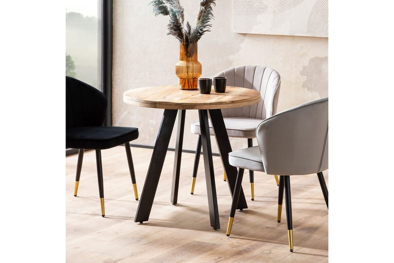 Spisebord Wohnling rundt massivt tre moderne landlig stil 80 cm - 80 cm - Møbler - Bord - Spisebord & kjøkkenbord