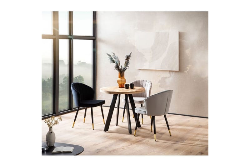 Spisebord Wohnling rundt massivt tre moderne landlig stil 80 cm - 80 cm - Møbler - Bord - Spisebord & kjøkkenbord