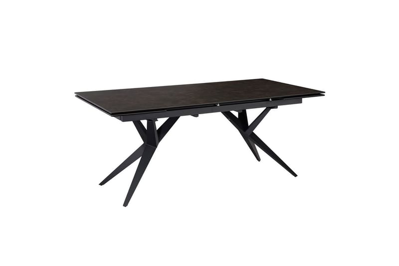 Spisebord Wohnling Uttrekkbar 180-260 cm Keramisk Fire Bein Metallramme Svart, marmor svart - Svart, marmor svart - Møbler - Bord - Spisebord & kjøkkenbord