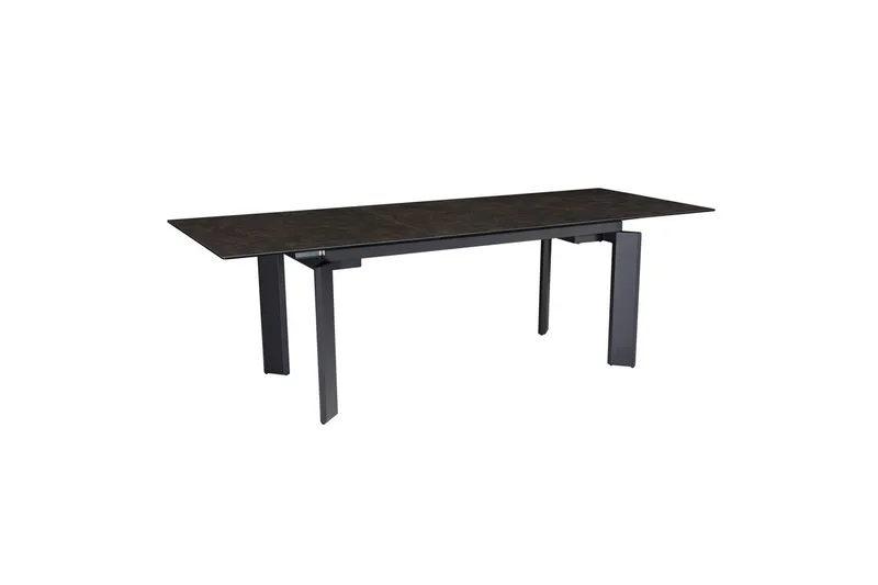 Spisebord Wohnling Uttrekkbar 180-260 cm Keramisk Klassisk Fire Bein Metallramme Svart, marmor svart - Svart, marmor svart - Møbler - Bord - Spisegrupper