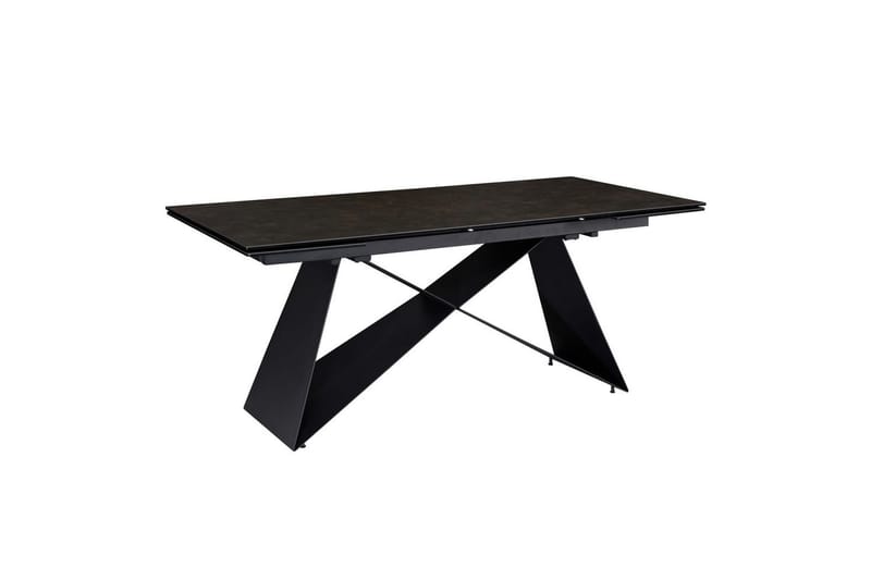 Spisebord Wohnling Uttrekkbar 180-260 cm Keramisk Moderne Z-ramme Design Svart, marmor svart - Svart, marmor svart - Møbler - Bord - Spisebord & kjøkkenbord