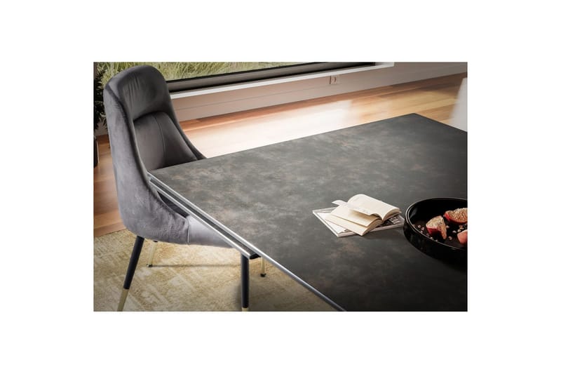 Spisebord Wohnling Uttrekkbar 180-260 cm Keramisk Moderne Z-ramme Design Svart, marmor svart - Svart, marmor svart - Møbler - Bord - Spisebord & kjøkkenbord