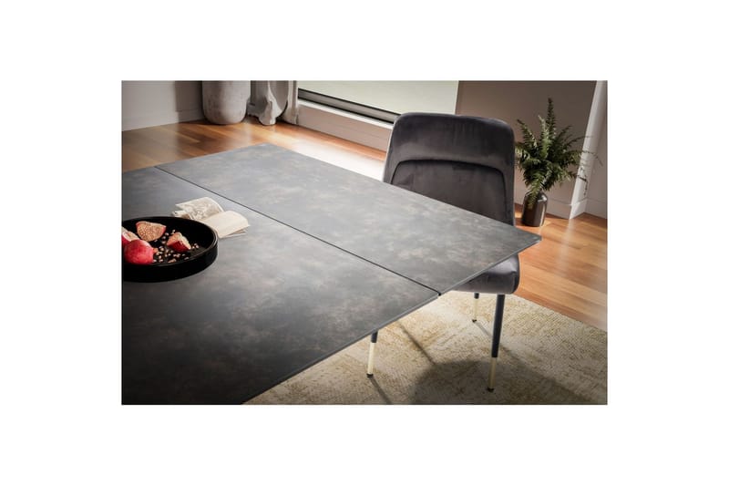 Spisebord Wohnling Uttrekkbar 180-260 cm Keramisk Moderne Z-ramme Design Svart, marmor svart - Svart, marmor svart - Møbler - Bord - Spisebord & kjøkkenbord