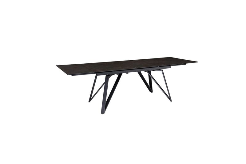 Spisebord Wohnling Uttrekkbar 180-260 cm Keramisk Skråstilte Metall Haarnål Bordben Svart, marmor svart - Svart, marmor svart - Møbler - Bord - Spisebord & kjøkkenbord