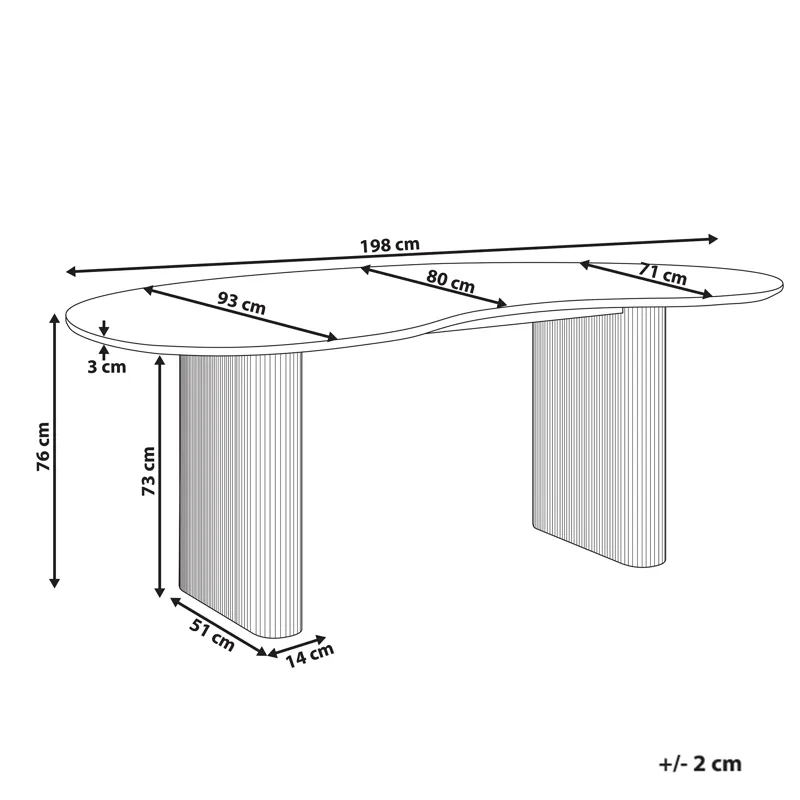 Spisebord Peery 198 cm - Hvit - Møbler - Bord - Spisebord & kjøkkenbord