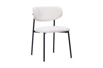 Spisegruppe Bark Kopparbo 180 cm Valnøtt Hvit bouclé/metallben svart Rund 8 - Møbler - Bord - Spisegrupper