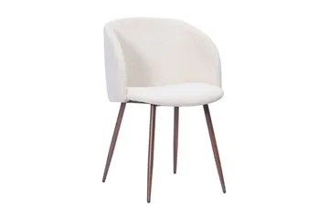 Spisegruppe Bark Kopparbo 180 cm Valnøtt Hvit bouclé/Metallben valnøtt Rund 8 - Møbler - Bord - Spisegrupper