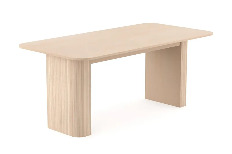 Spisegruppe Bark Kopparbo spisebord 180-240 cm uttrekkbart med 6 Reciclar spisestoler Lys eik|Beige - Møbler - Bord - Spisegrupper