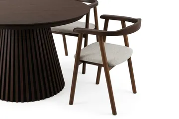 Spisegruppe Bark Peyra 120-220 cm Røkt eik Røkt eik/Beige - Røkt eik - Møbler - Bord - Spisegrupper