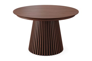 Spisegruppe Bark Peyra 120–220 cm Valnøtt Hvit bouclé/metallben valnøtt - Møbler - Bord - Spisegrupper