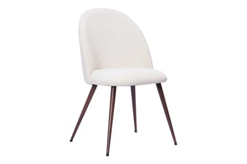 Spisegruppe Bark Peyra 120–220 cm Valnøtt Hvit bouclé/metallben valnøtt - Møbler - Bord - Spisegrupper