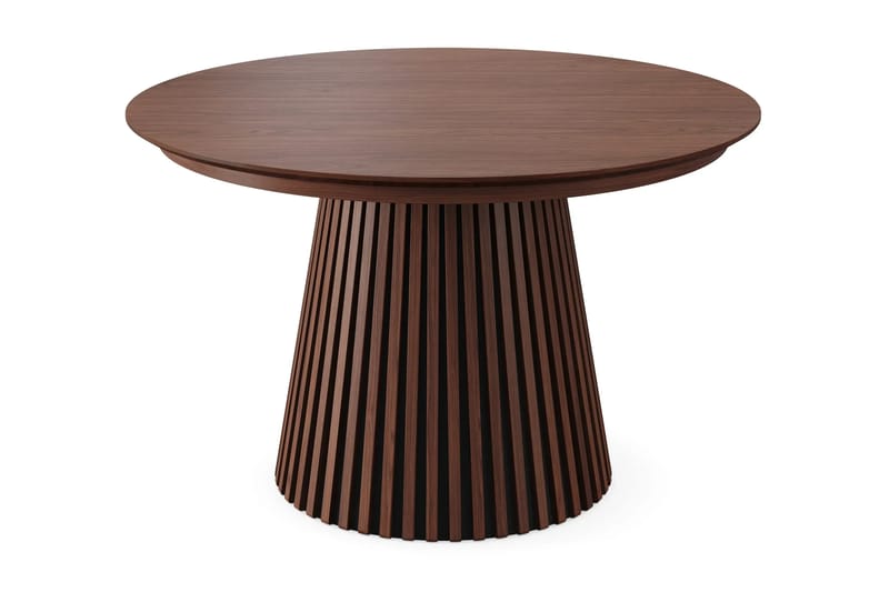 Spisegruppe Bark Peyra 120–220 cm Valnøtt Greige bouclé/metallben svart - Møbler - Bord - Spisegrupper