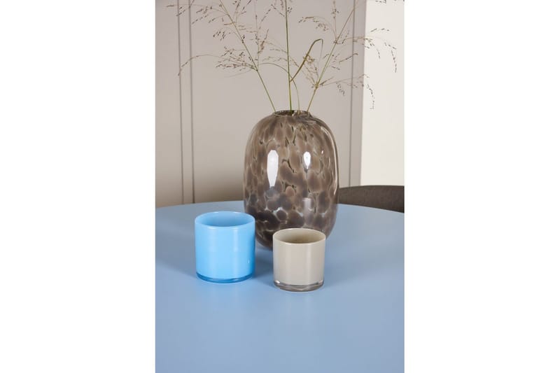 Spisegruppe Bootcut rundt 110 cm babyblå med 4 stk. Edina stoler Svart / Brun - Svart / Brun - Møbler - Bord - Spisegrupper