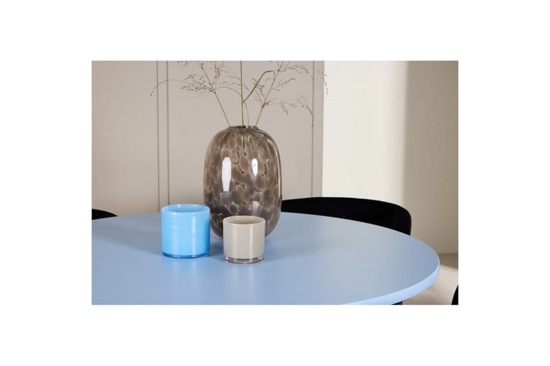 Spisegruppe Bootcut rundt 110 cm babyblå med 4 stk. Edina stoler Svart - Svart - Møbler - Bord - Spisegrupper