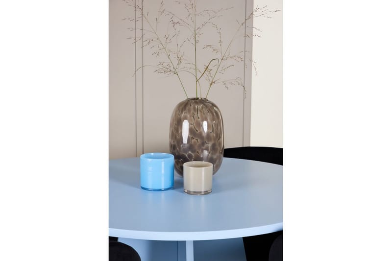 Spisegruppe Bootcut rundt 110 cm babyblå med 4 stk. Edina stoler Svart - Svart - Møbler - Bord - Spisegrupper