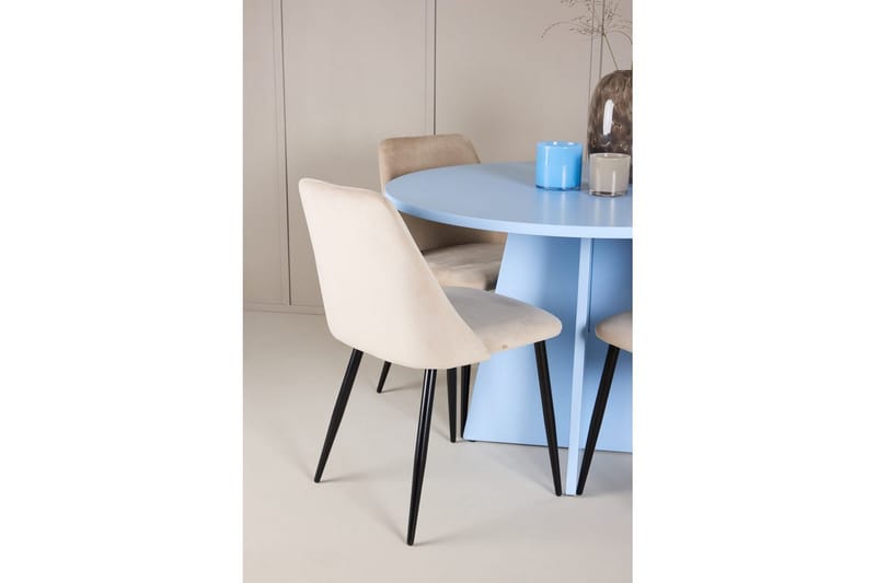 Spisegruppe Bootcut rundt 110 cm babyblå med 4 stk. Night stoler - Møbler - Bord - Spisegrupper