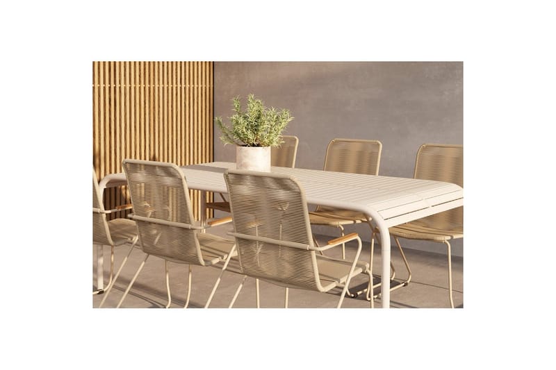 Spisegruppe Borneo, Bois - Beige, Beige, 6 - Møbler - Bord - Spisegrupper