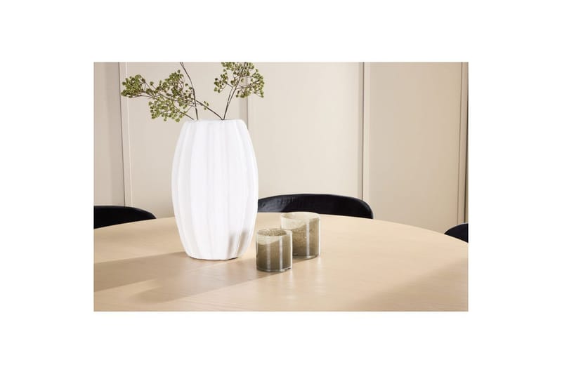 Spisegruppe Copenhagen Rund 140 cm Hvit/Beige med 6 Edina-stoler - Møbler - Bord - Spisegrupper