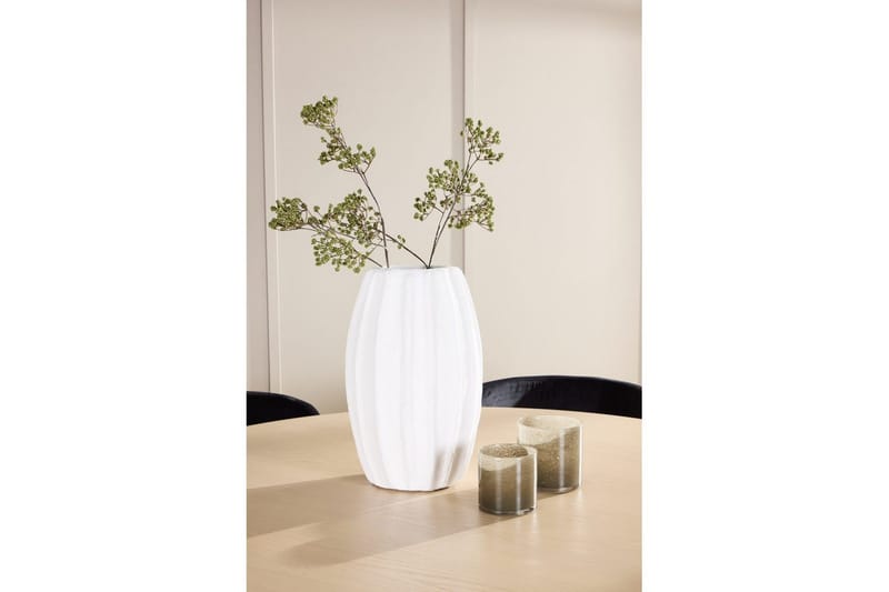 Spisegruppe Copenhagen Rund 140 cm Hvit/Beige med 6 Edina-stoler - Møbler - Bord - Spisegrupper