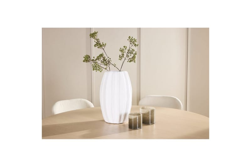 Spisegruppe Copenhagen Rund 140 cm Hvit/Beige med 6 Lilja-stoler - Møbler - Bord - Spisegrupper