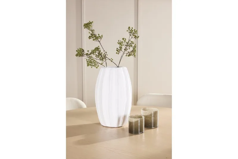 Spisegruppe Copenhagen Rund 140 cm Hvit/Beige med 6 Lilja-stoler - Møbler - Bord - Spisegrupper