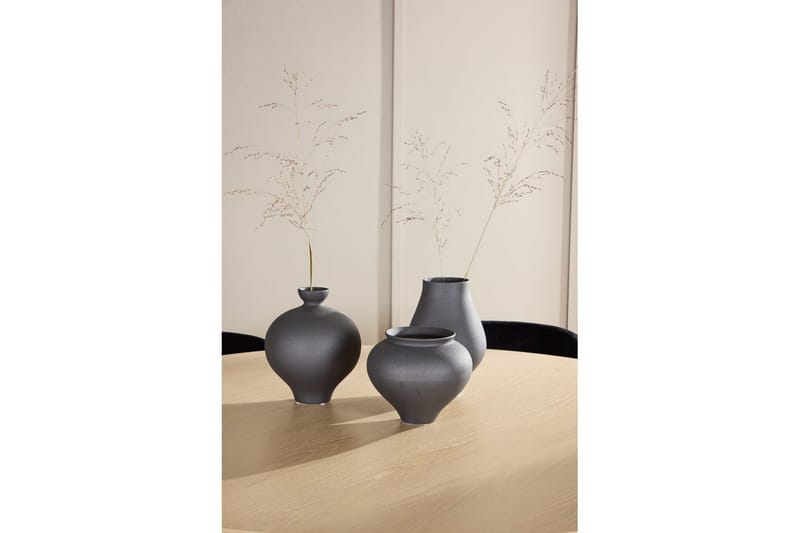 Spisegruppe Copenhagen Rund 140 cm Hvit/Svart med 6 Edina-stoler Svart - Svart - Møbler - Bord - Spisegrupper