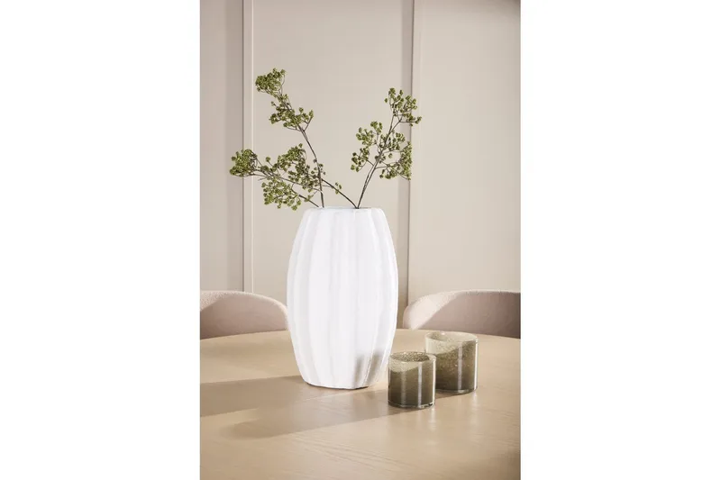 Spisegruppe Copenhagen Rund 140 cm med 6 Astoria-stoler Hvit / Beige, Beige - Hvit / Beige, Beige - Møbler - Bord - Spisegrupper