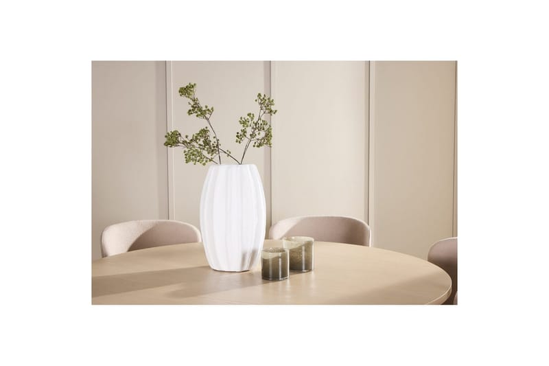 Spisegruppe Copenhagen Rund 140 cm med 6 Astoria-stoler Hvit / Beige, Beige - Hvit / Beige, Beige - Møbler - Bord - Spisegrupper