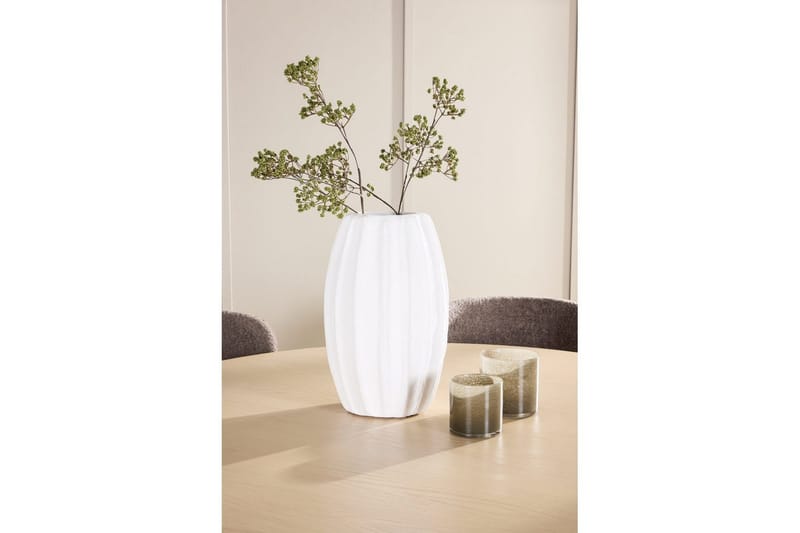 Spisegruppe Copenhagen Rund 140 cm med 6 Astoria-stoler Hvit / Beige, Brun - Hvit / Beige, Brun - Møbler - Bord - Spisegrupper