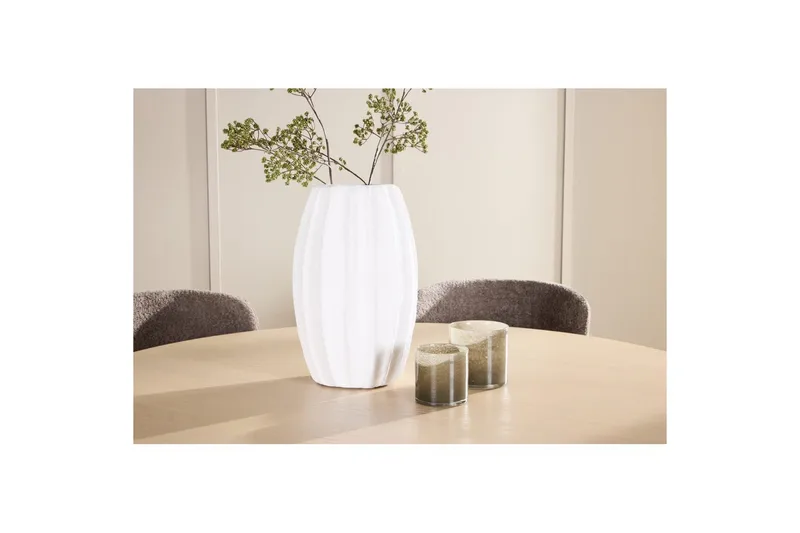 Spisegruppe Copenhagen Rund 140 cm med 6 Astoria-stoler Hvit / Beige, Brun - Hvit / Beige, Brun - Møbler - Bord - Spisegrupper