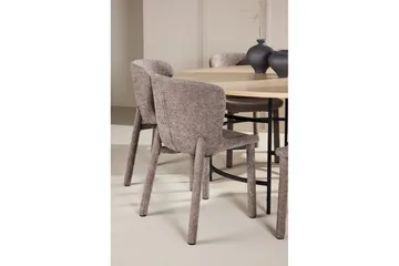 Spisegruppe Copenhagen Rund 140 cm med 6 Astoria-stoler Hvit / Svart, Brun - Hvit / Svart, Brun - Møbler - Bord - Spisegrupper