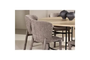Spisegruppe Copenhagen Rund 140 cm med 6 Astoria-stoler Hvit / Svart, Brun - Hvit / Svart, Brun - Møbler - Bord - Spisegrupper