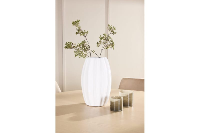 Spisegruppe Copenhagen Rund 140 cm med 6 Night-stoler Hvit / Beige - Hvit / Beige - Møbler - Bord - Spisegrupper