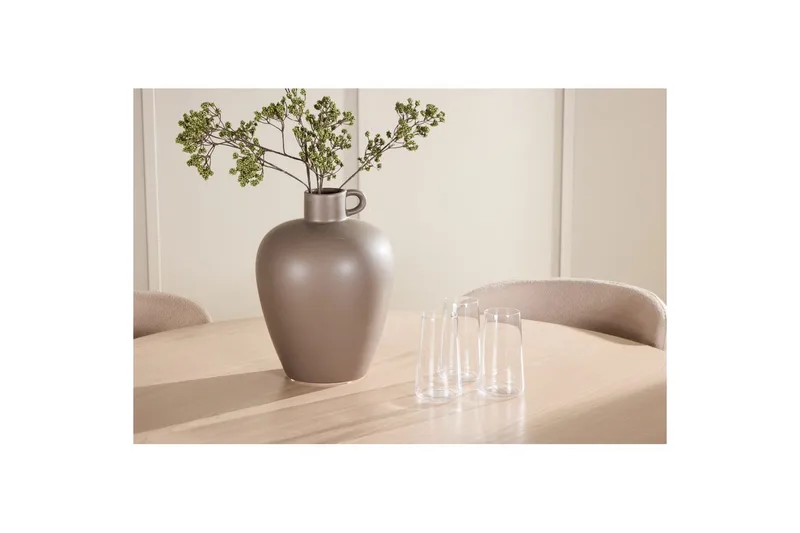 Spisegruppe Flora Rund 120 cm Hvit med 4 stk Astoria stoler Beige - Beige - Møbler - Bord - Spisegrupper