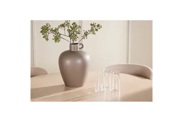 Spisegruppe Flora Rund 120 cm Hvit med 4 stk Astoria stoler Beige - Beige - Møbler - Bord - Spisegrupper