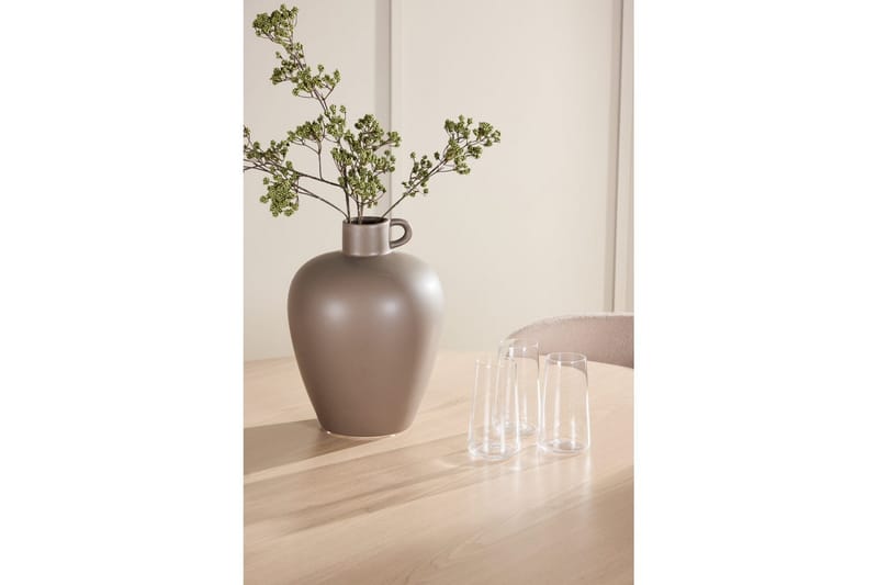 Spisegruppe Flora Rund 120 cm Hvit med 4 stk Astoria stoler Beige - Beige - Møbler - Bord - Spisegrupper