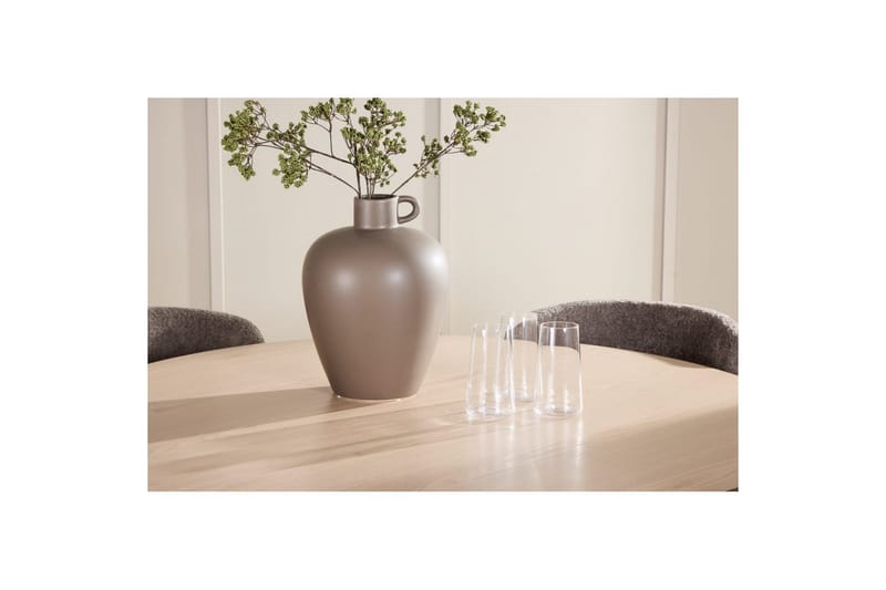 Spisegruppe Flora Rund 120 cm Hvit med 4 stk Astoria stoler Brun - Brun - Møbler - Bord - Spisegrupper