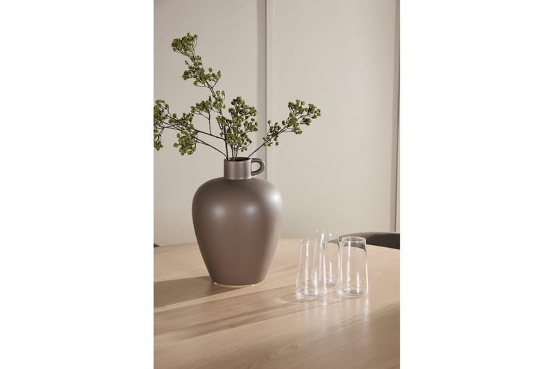 Spisegruppe Flora Rund 120 cm Hvit med 4 stk Edina stoler Svart / Brun - Svart / Brun - Møbler - Bord - Spisegrupper