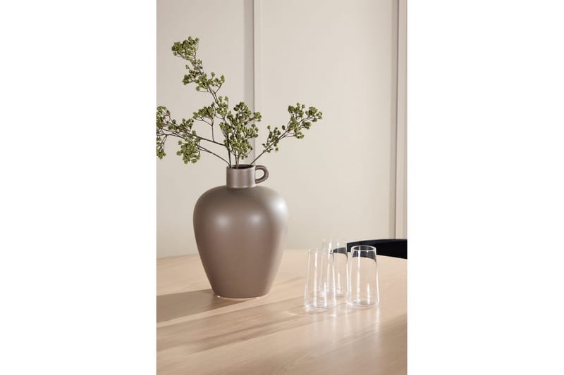 Spisegruppe Flora Rund 120 cm Hvit med 4 stk Edina stoler Svart - Svart - Møbler - Bord - Spisegrupper