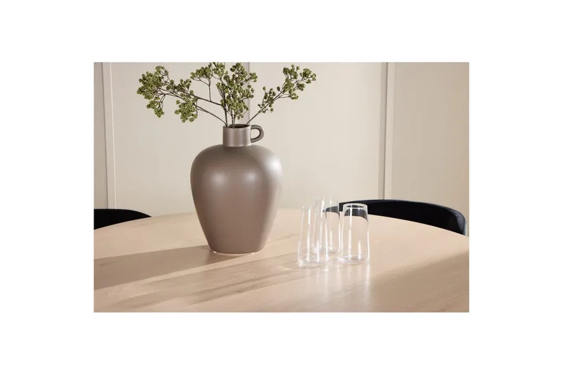 Spisegruppe Flora Rund 120 cm Hvit med 4 stk Edina stoler Svart - Svart - Møbler - Bord - Spisegrupper