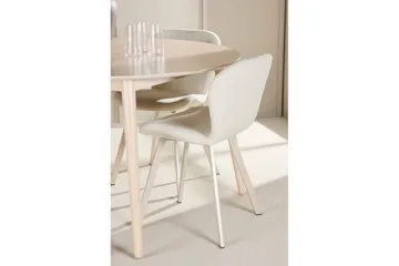 Spisegruppe Flora Rund 120 cm Hvit med 4 stk Lilja stoler - Møbler - Bord - Spisegrupper