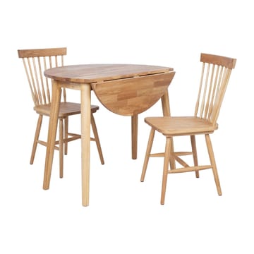 Spisegruppe HOME4YOU Birka Wit 2 stoler - naturlig - Møbler - Bord - Spisegrupper
