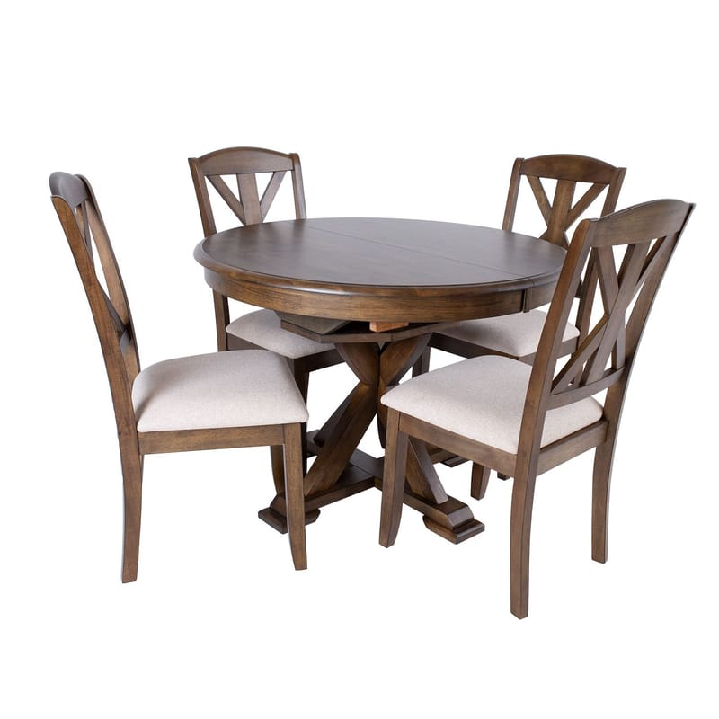 Spisegruppe HOME4YOU James bord og 6 stoler - Brun - Møbler - Bord - Spisegrupper