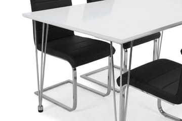 Spisegruppe Kronblom 120 cm med 4 Cibus stoler - Hvit - Møbler - Bord - Spisegrupper