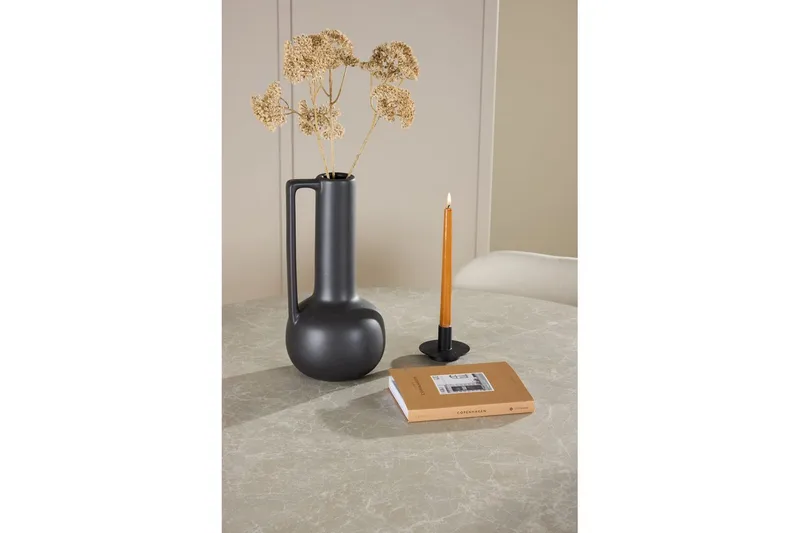 Spisegruppe Lanzo Rund 120 cm med 4 stk Lilja Stoler Beige - Beige - Møbler - Bord - Spisegrupper